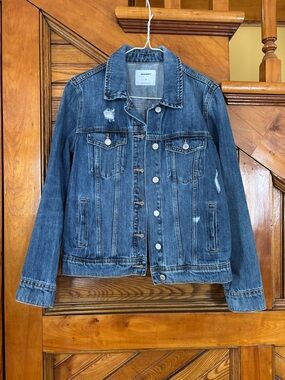 Old Navy Distressed Blue Denim Jacket